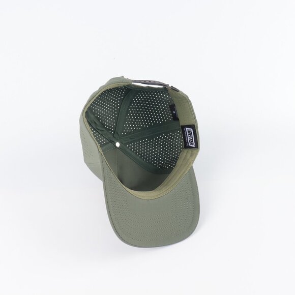 Blank 5 Panel Performance Structured Hats- 12 pack in Color Green - Picture 2 of 7